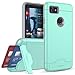 Teelevo Wallet Case for Google Pixel 2 XL, Dual Layer Case with Card Slot Holder and Kickstand for Google Pixel 2 XL - Mint Green