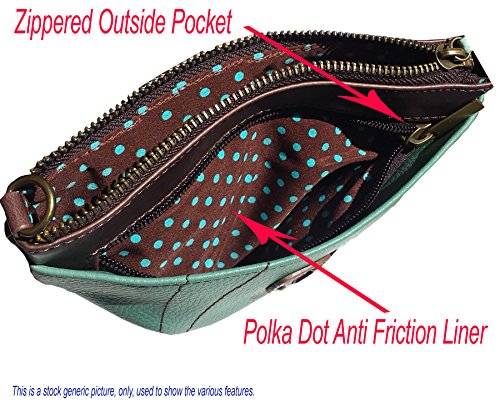 Chala Mini Crossbody Handbag, Multi Zipper, Pu Leather, Small Shoulder Purse Adjustable Strap - Dragonfly - Turquoise