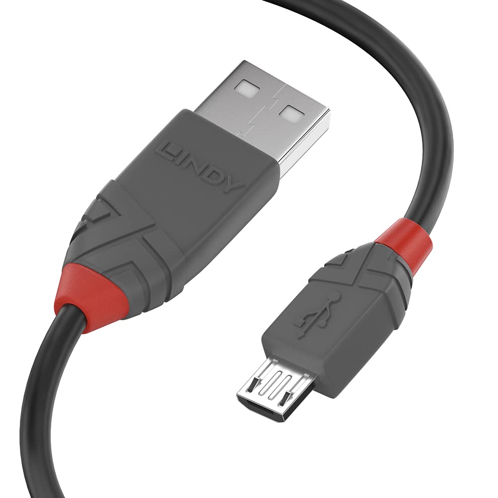 Lindy 3m Anthra Line USB 2.0 Type A to Micro-B Cable - Black