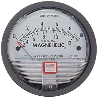 Dwyer Magnehelic Series 2000 Differential Pressure Gauge, Range 010