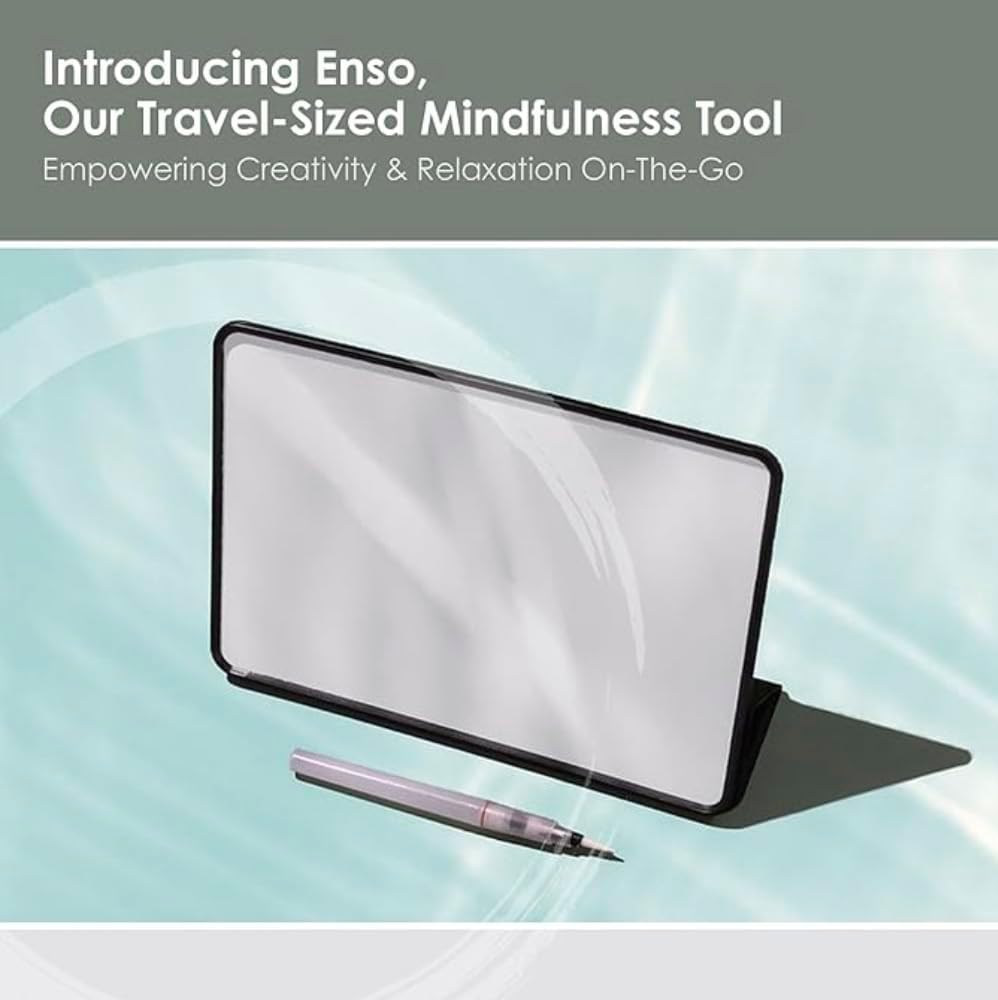 Buddha Board Enso – Portable Water Painting Board with Brush – Reusable Zen Drawing Canvas for Mindfulness, Meditation, and Creative Relaxation – Travel Art Set