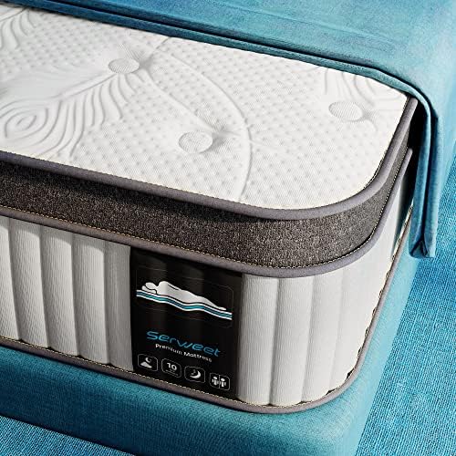 Serweet 8 Inch Memory Foam Hybrid Twin Mattress Heavier Coils for