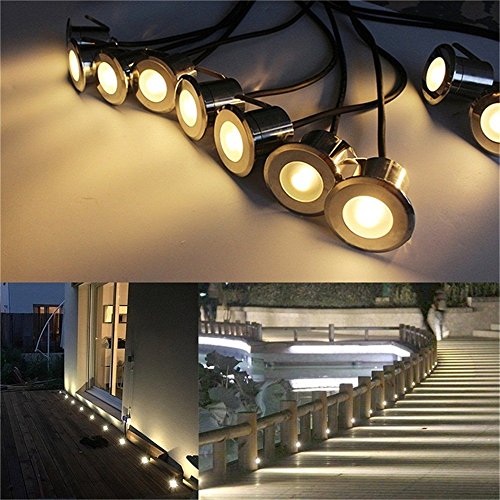1W LED Lamp Outdoor Garden Underground Well Path Light Stainless Steel DC 12V IP67 Warm white 2700-3000K
