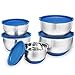 5 Piece Stainless Steel Mixing Bowls Set With Lids, Non-Slip Silicone Bottom, Stackable For Minimal Storage by Gabbay- 1,2,2.5,3.5,4.5 Qt.