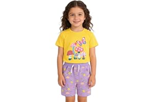 Toddler Girls Clothes Summer Outfits Kids Short Sleeve Cotton Shirt and Shorts 2Pcs Clothing Sets 2-7T