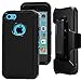 iPhone 5c Holster case,Auker Defender 3in1 Shock Absorbing Heavy Duty Rugged Hybrid Rubber Anti-Slip Scratch Resistant Full Body Protective Case with Built-in Screen Protector for iPhone 5c (Black)