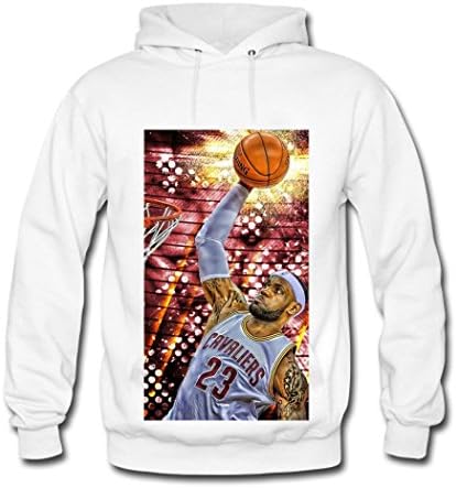 QILEI Fashion Printing Customized LeBron James Men's Classic Hoodie Sweatshirt XX-Large White