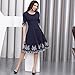 Miusol Women's Casual Scoop Neck Embroidered Party Swing Dress