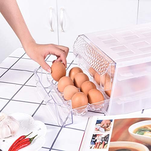 Amazon Com Egg Holder Drawer Tray Clear Fridge Storage Space
