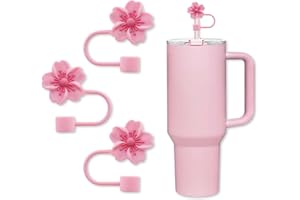 HUOTWOE Straw Topper for Stanley Cup, 3 Pack Silicone Straw Cover Cap for Tumblers Compatible with Stanley 30&40 Oz Cup, 0.4in Diameter Dust-Proof Straw Cap (Pink)