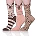 ProEtrade Women Soft Cute Leopard Pattern Casual Cartoon Socks - 3 Pairs