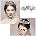 Tinksky Princess Tiara with Comb Shining Crystal Rhinestones Wedding Bridal Tiara Headband (Silver)