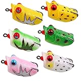 YONGZHI Fishing Lures Topwater Floating Weedless Lure Frog Baits with Double Sharp Hooks Soft Bait for Bass Snakehead Salmon Freshwater Saltwater Fishing (Mix Style)
