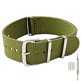 20mm Green Nylon Replacement Watch Strap with Free Installation Kit Including 4 Spring Bars and Removal Tool - [BWC]