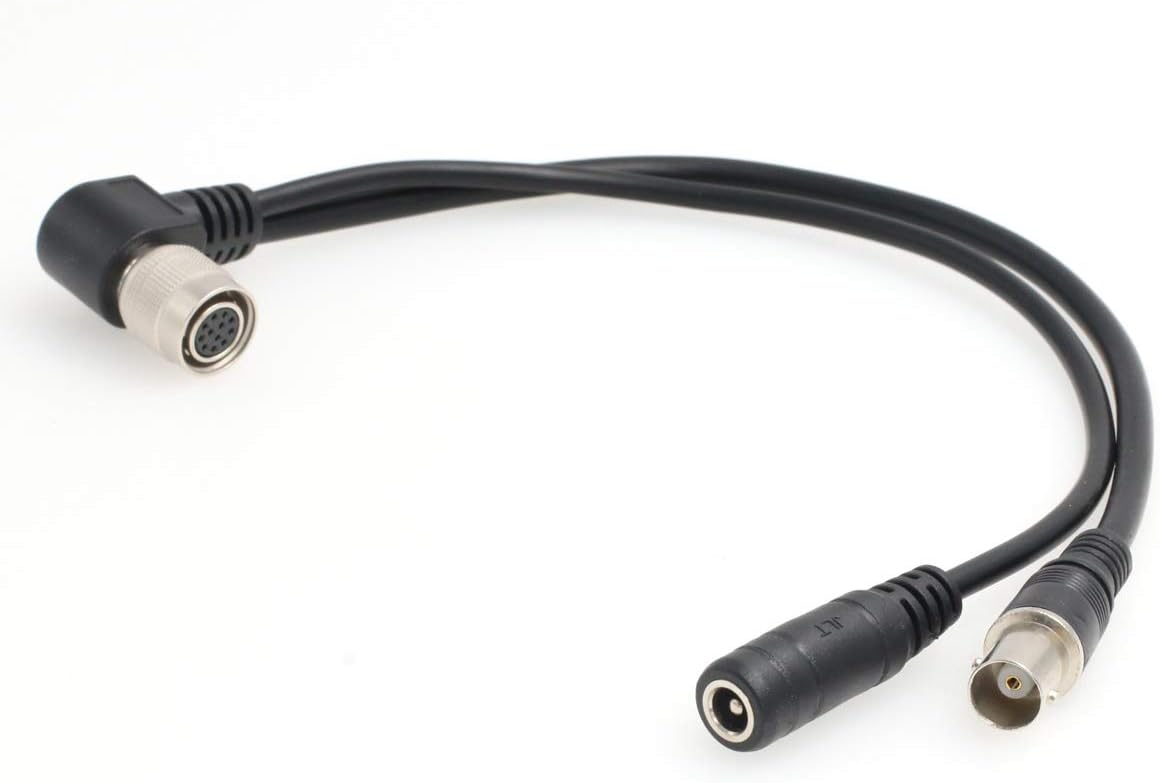 SZRMCC Female BNC and Input DC 5.5mm x 2.1mm to Hirose 12 pin Female Y Split Video Power Cable for Sony Industrial Camera