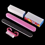 AKOAK 5 Pcs/set Nail Art Buffer File Block Professional Manicure Tools Kit Rectangular Nail Files Brush Nail Art Tools