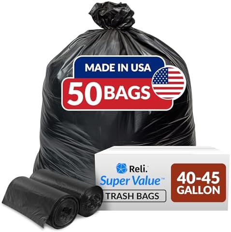 40 to 45 Trash Bags Heavy Duty 50 Trash Bags Super