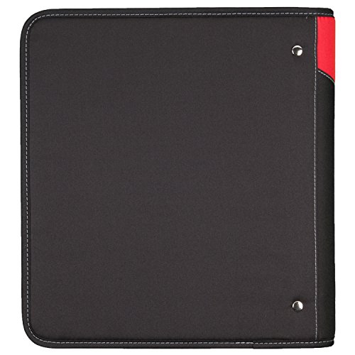 Mead Zipper Binder with Expanding File, 3 Ring Binder, 11/2", Red
