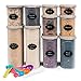 Gabmi Food Storage Container & Pantry Organization Set -10 Pack (20 pcs)- Airtight Dry Food Container with Interchangeable lids, Free Chalkboard Labels,Pen & Measuring Spoon. Space Saver, Freezer Safe