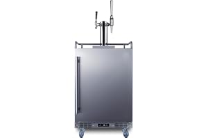 Summit Appliance SBC682CMTWIN 24" Wide Built-in Cold Brew/Nitro-Infused Coffee Kegerator, Stout and Standard System, 5.6 cu.ft Interior, Complete Dual Tap Kit, Automatic Defrost, Digital Thermostat