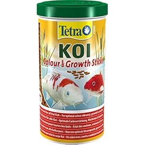 Tetra Pond Koi Sticks Colour & Growth, Comida para los koi, promueve un crecimiento sano y la resistencia, para un esplendor de color natural, lata de 1 L