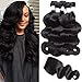 Flady 10A Brazilian Body Wave Human Hair 3 Bundles with Closure Unprocessed Virgin Brazilian Hair Bundles with Lace Closure 22 24 26+20inch