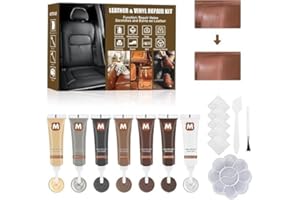 Ganbaro Leather Repair Kit for Furniture, Leather Repair Paint Gel, Vinyl Repair Kit,Restorer of Scratch, Tears, Burn Holes, Leather Repair Gel for Sofa, Coats, Leather Jacket, Car Seat, Shoes