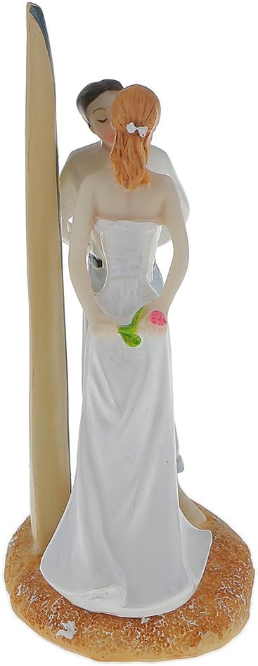 Napravi Rs Magideal Figurine De Couple Nouveau Marie Baiser Devant Planche De Surf Pour Mariage De Plage Patisserie Figurines Pour Gateaux