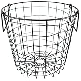 Recipiente de almacenamiento de metal apilable DII para uso intensivo en oficinas, salas de manualidades, cocina, despensa o garaje (30 x 30 cm), redondo negro, pequeño