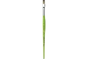 da Vinci Student Series 374 Fit for School and Hobby Paint Brush, Flat Elastic Synthetic with Green Matte Handle, Size 8 (374-08)