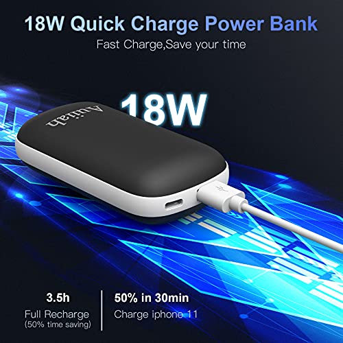 Hand Warmers Rechargeable, 10000mAh Electric Pocket Warmer Power Bank with 18W Fast-Charging, LED Display, 15hrs Long Lasting Heat, Perfect for Outdoor, Raynauds, Heat Therapy, Gift for Women, Men