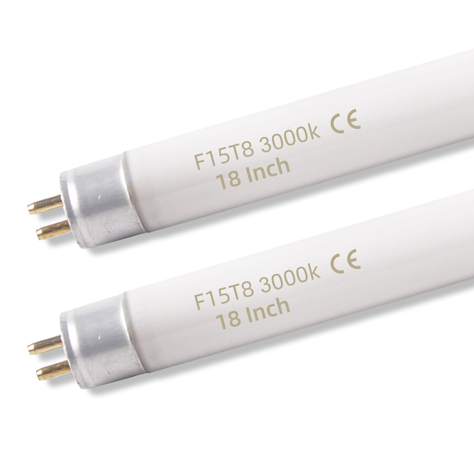 Photo 1 of uvcoolplunge 2 Pack 15W 18 Inch T8 3000K Fluorescent Linear Tube Bulb F15T8/WW G13 Base (15W-3000K-2P)