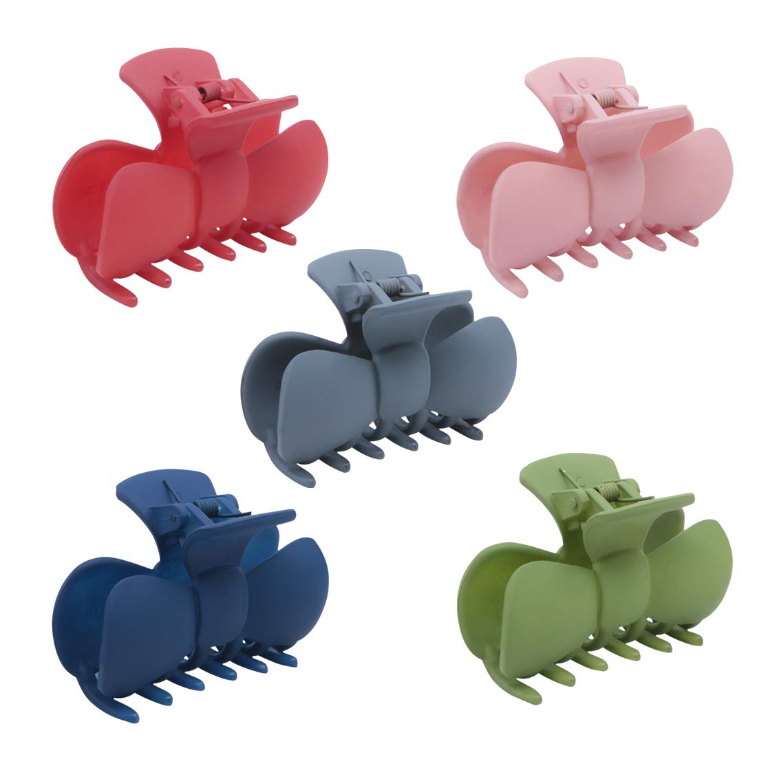 Hair Claw Clips, 5 Pcs Plastic Hair Clamps, Large Nonslip Crystal Jumbo Jaw Clip, Strong Hold Clip, Medium Hair Claw Clips