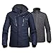 OutdoorMaster Men's 3-in-1 Ski Jacket - Winter Jacket Set with Fleece Liner Jacket & Hooded Waterproof Shell - for Men (Deep Blue,S)