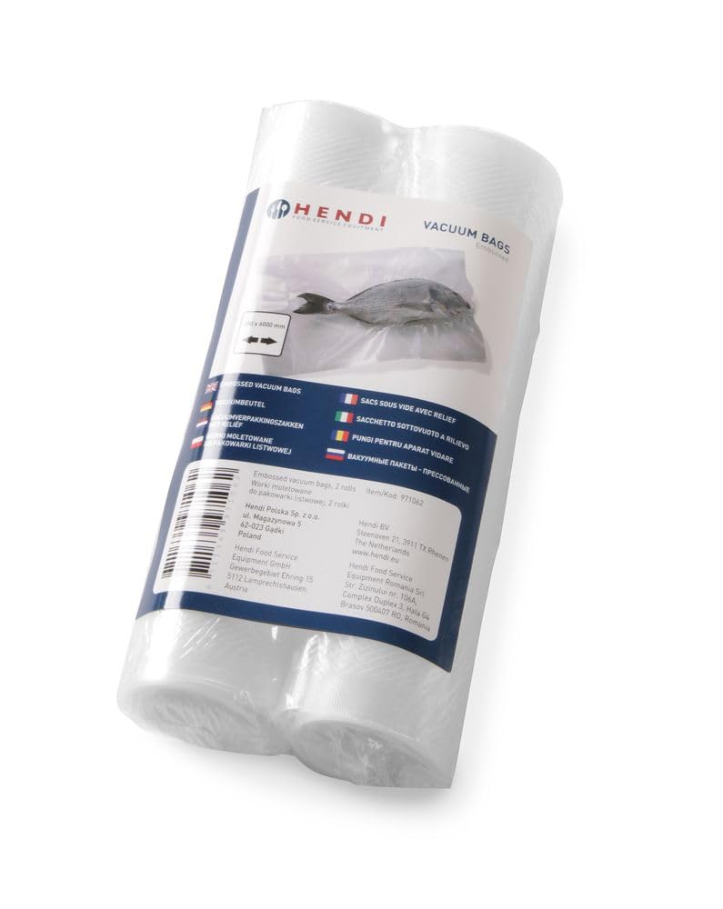 HENDI Embossed vacuum bags on roll, 200x6000 mm