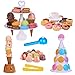 54PCs Balance Toy Kids Games Scoop Stacking Toys, Pretend Play Food, Ice Cream Cone Desserts Tower - Balance Game for Kids Birthday Gift