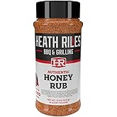 Heath Riles BBQ Rub - Honey Seasoning, Champion Pitmaster Recipe, Legendary BBQ Rubs For Smoking & Grilling, 80+ BBQ Championships, 12 oz.