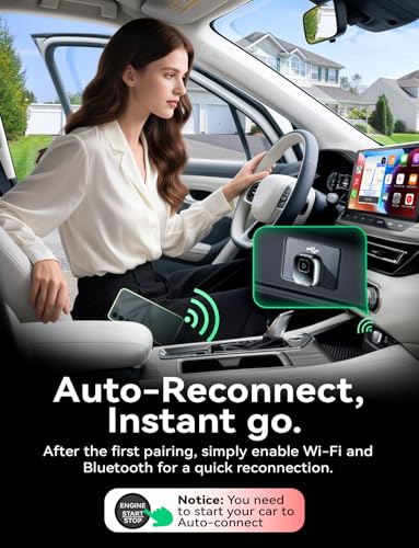 Mavlou Wireless Carplay & Android Auto Adapter, Metal Design Mini & Stable 2-in-1 Dongle, Convert Vehicle's Wired CarPlay/AA to Wireless, for iOS 10+/Android 11+ & Cars from 2016 (Gray)