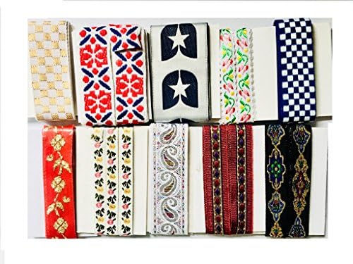 BEEKLEY BOWS Craft Sewing Trim Variety Value Pack Includes Metallic, Geometric and Floral Jacquard