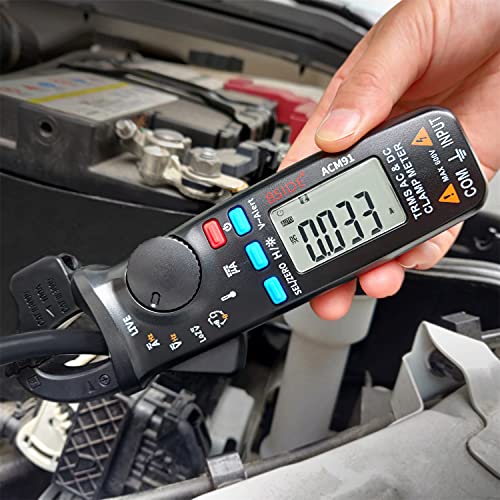 BSIDE ACM91 Digital Clamp Meter 1mA AC/DC Current True RMS Auto-Ranging 6000 Counts Meter Hz Temperature Capacitance Live Check V-Alert Low Impedance Voltage Tester