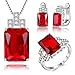 J.MOSUYA 925 Sterling Silver Plated Jewelry Set for Women, Swarovski Element Crystal Earring Necklace Set
