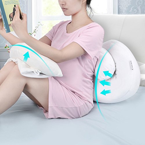 [- LANGRIA Pregnancy Nursing Pillow Ergonomic Contoured Maternity Body Support Pillow with Adjustab