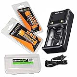 Fenix ARE-C1+ Plus smart battery charger, 2 X Fenix ARB-L-18 3500mAh Protected 18650 Rechargeable Li-ion Batteries with EdisonBright BBX3 battery carry case