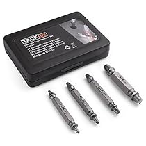 TACKLIFE SEB04A Extractor de Tornillos, 4 piezas Extractor de Tornillos con Estuche, Fabricado en Acero de Alta Velocidad 6542#, Dureza: 63-65HRC