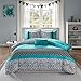 Mi-Zone Comforter Bed Set Teen Bedding Modern Teal Black Animal Print Girls Bedspead Update Home (TWIN XL)