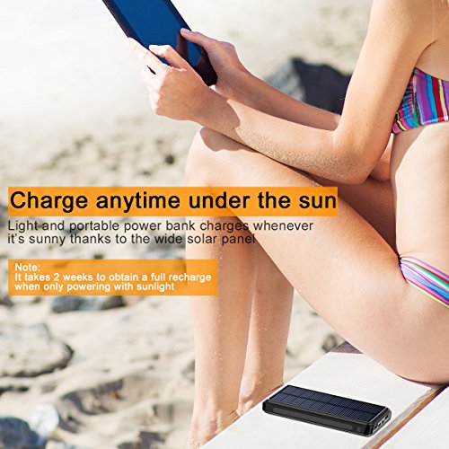 Solar Charger,24000mAh Solar Power Bank with QC 3.0 and Type C/PD input&output,Portable charger for Nintendo Switch,MacBook,Type C Laptop,Tablet,iPad,iPhone and Android phone by Dizaul