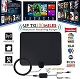 HDTV Antenna, 80-120 Miles Indoor HDTV Antena Digital TV Antenna + Signal Amplifier Booster VHF UHF Cable TV Surf Fox Antenas TV Radius Antennas DVB-T/T2 - Updated 2018 Version