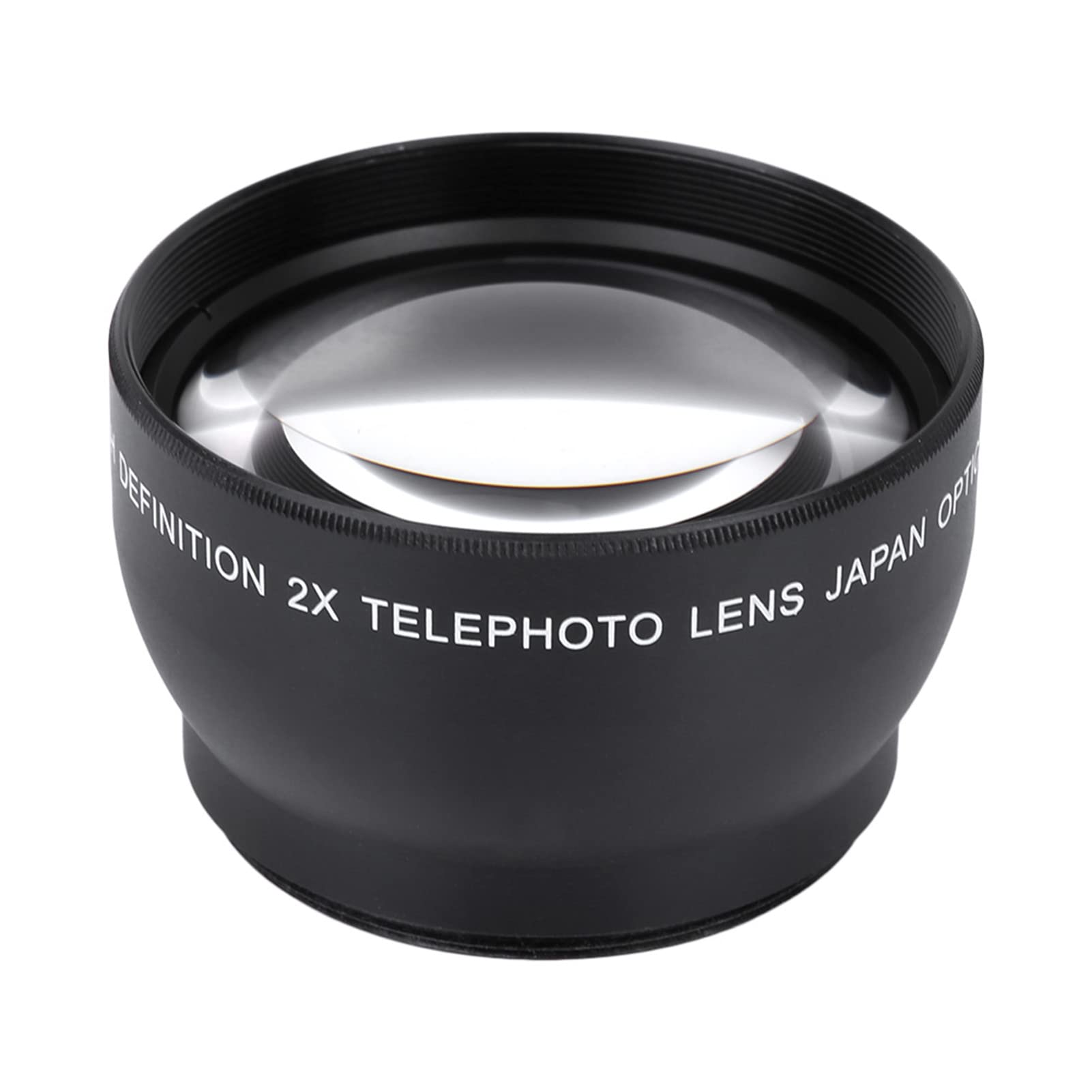 Yunir 2X Telephoto Lens, Aluminum Alloy, HD Coating, 52mm Thread, Black