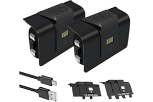 HaeBorl Xbox One Rechargeable Battery Pack, 2x1100mAh Charging Batteries Pack for Xbox One/Xbox One X/S/Xbox One Elite/Xbox Series X/S Controller with Micro USB-B Cable,4 Battery Covers