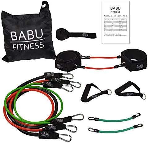 Heavy Duty 2-in-1 Resistance Exercise Band 13 Piece Set- Great For Full Body Workouts, Strength Training, Speed And Agility Training and Physical Rehabilitation Therapy